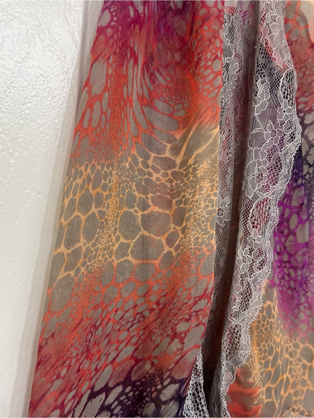 Free People orange purple gray boho butterfly leopard sheer flowy tank top fairy - Picture 6 of 7